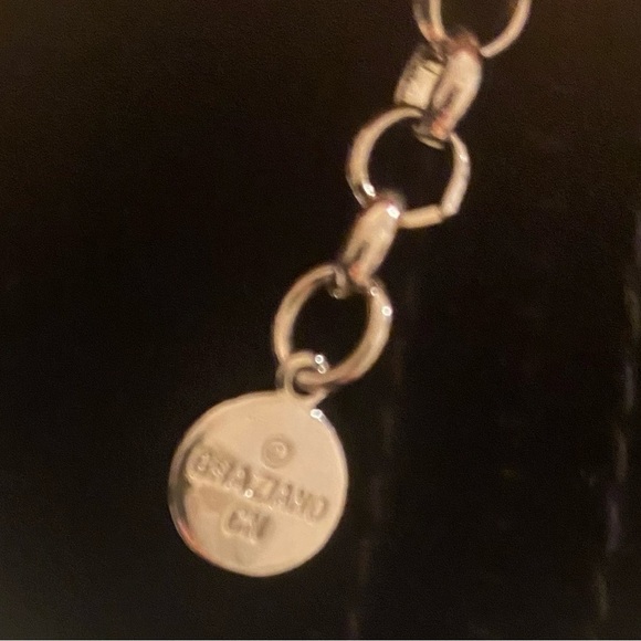 Graziano CN Silver Colored Rhinestone & Chain Necklace - Picture 5 of 5